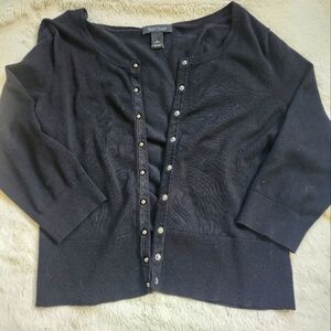 Black Button-Up Women's Sweater